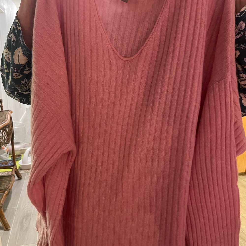 J. Jill Pink V-Neck Sweater